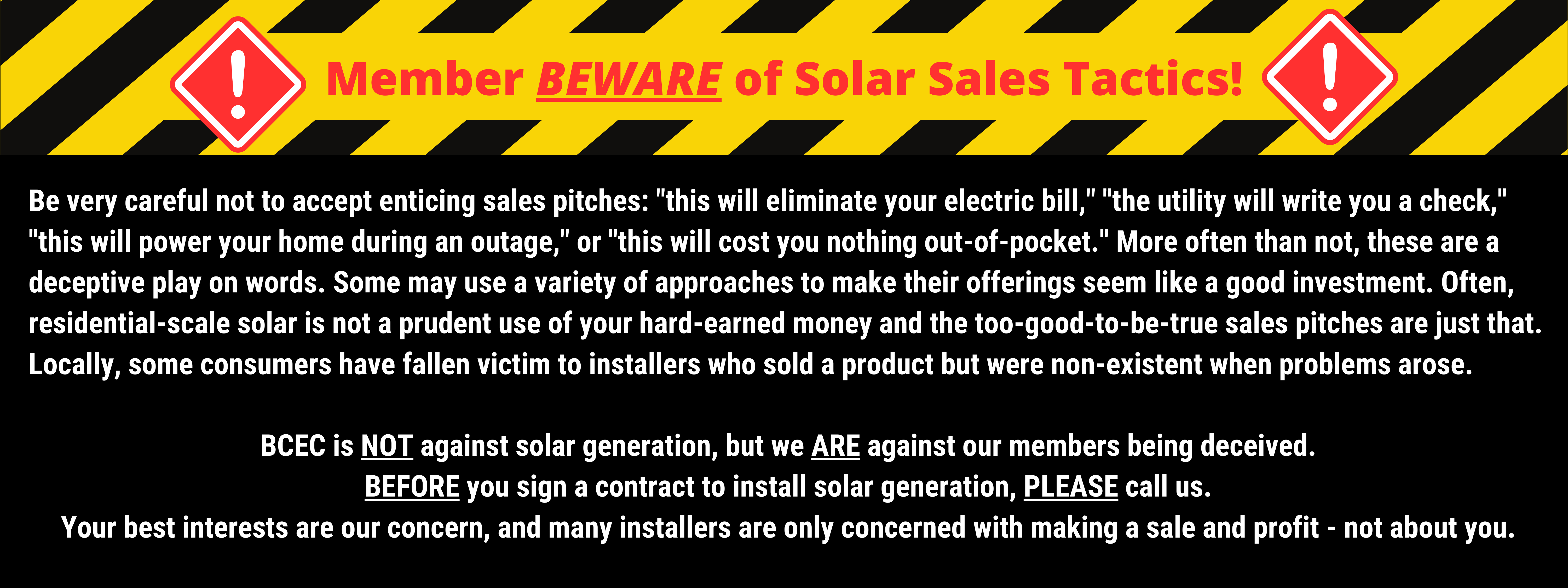 Beware of deceptive Solar sales tactics