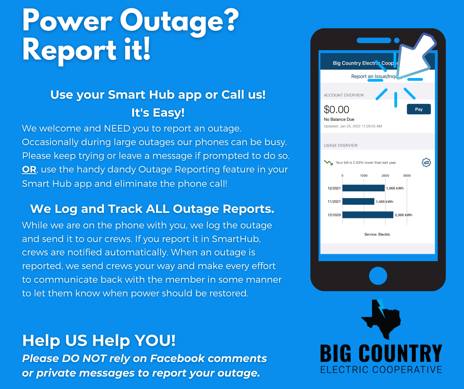 Reporting your BCEC Power Outage