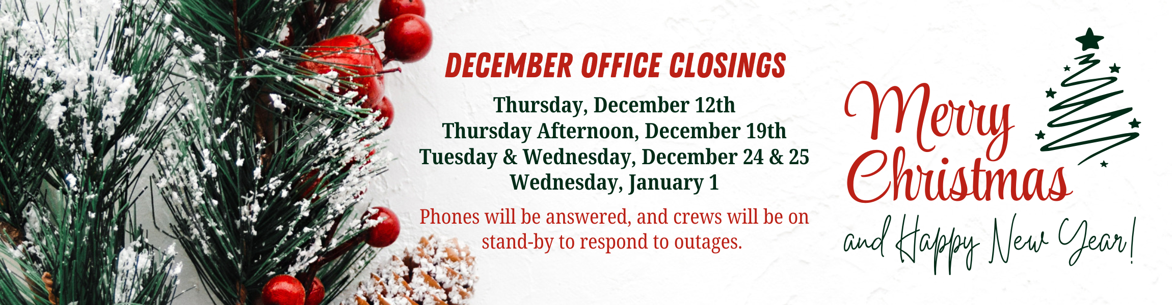 December Office Closings