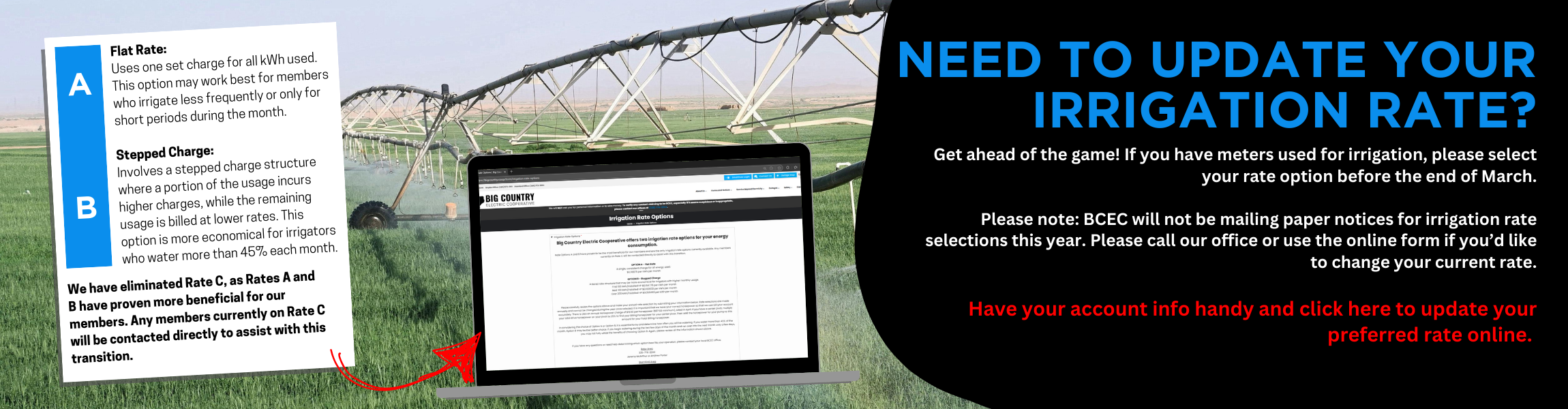 Select your annual irrigation rate!